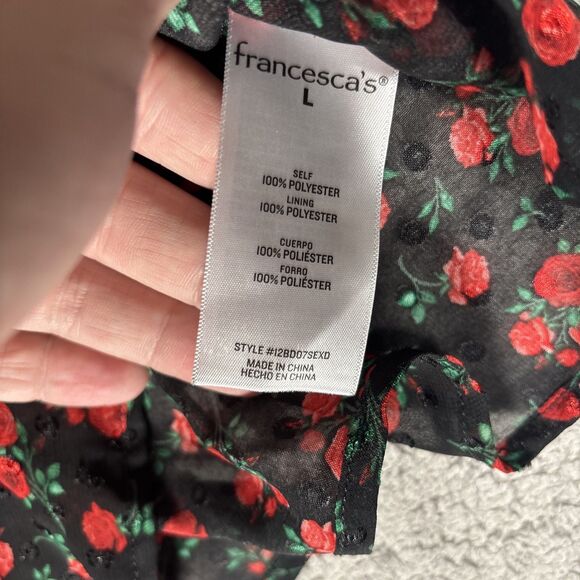 Mi Ami Francescas Top Size L Babydoll Rose Sheer Whimsigoth Dark Fairy Witchy - Picture 8 of 14